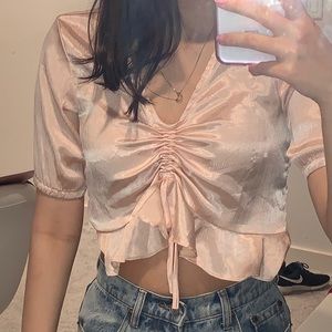 crybaby pink silk blouse